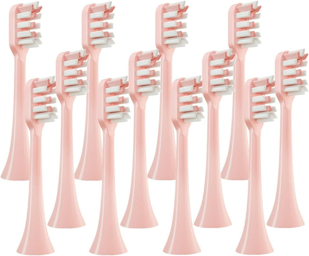 12 PCS Suitable Brush Head Compatible for SOOCAS X3/X3U/X5 Household Replacement Effective Cleaning Sonic Electric Toothbrush Heads Hilarity (Color : 12pcs Pink)