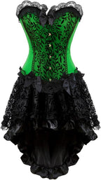 Kranchungel Corset Dress Halloween Costumes: Women Steampunk Corset Skirt Renaissance Corset Dress Burlesque for Themed Party