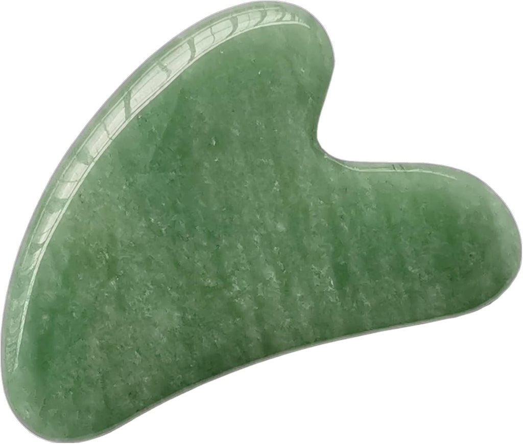 1 Pcs Natural Green Aventurine Scraping Facial Massage Tools, Crystal Jade Guasha Stone Board for SPA Acupuncture Therapy Trigger Point Treatment