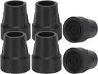 supregear Walking Cane Tips 1", 6pcs Heavy Duty 1 Inch Crutch Tips -Replacement Rubber Leg Caps for Canes, Walking Sticks, Crutches and Walkers (Black, 25mm)