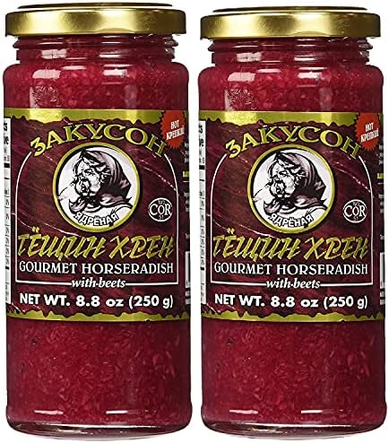 Zakuson Gourmet Horseradish with Beets 8.8 Oz (2-Pack)