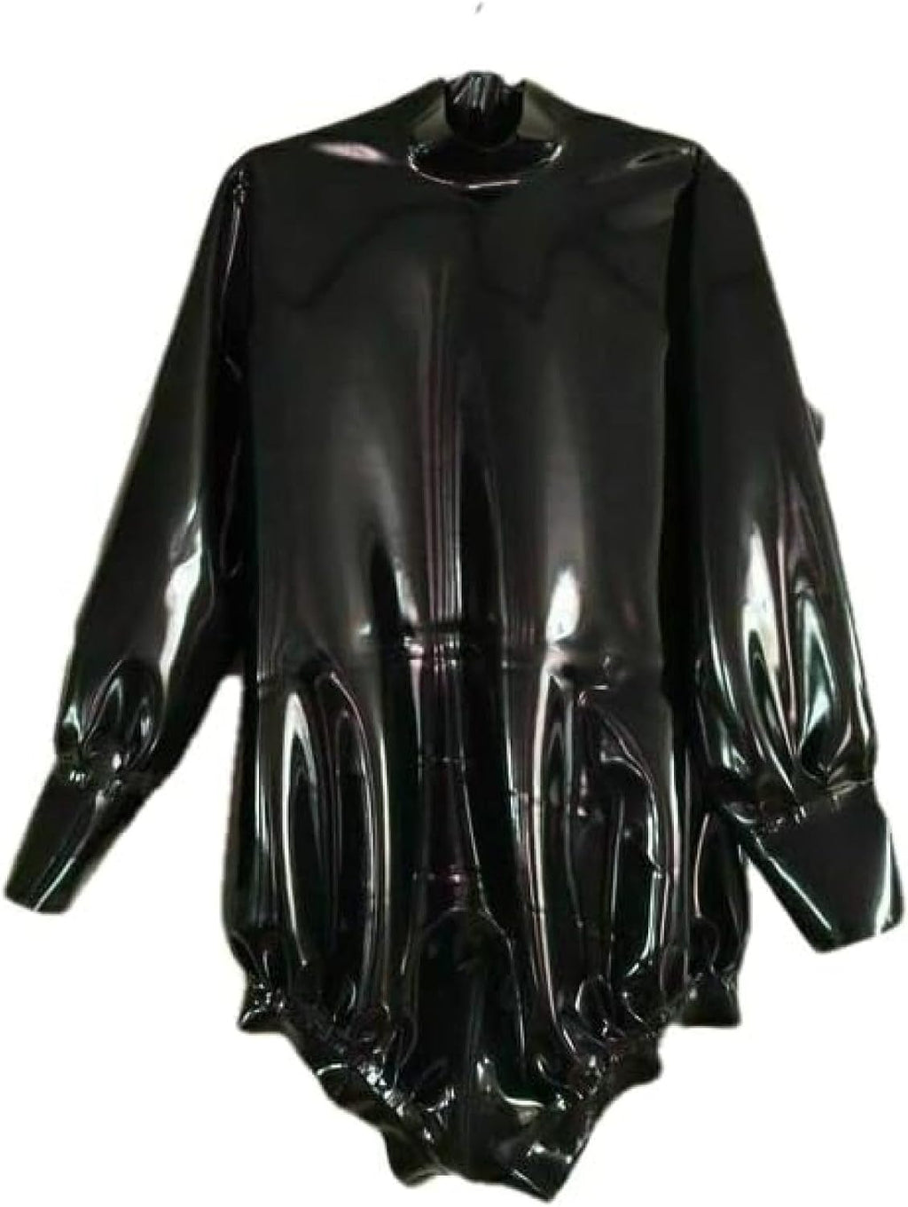 Latex Catsuit Rubber Uniform Party Black Clothing 0.4mm,Black,XL