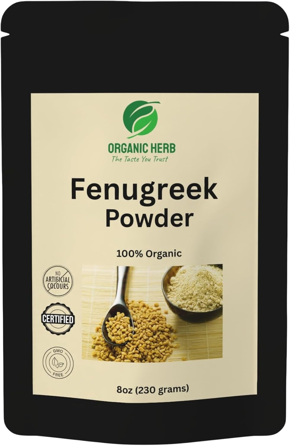 Organic Herb Fenugreek Powder 8oz (227g) – Ground Fenugreek Seed Powder (Methi Powder) – Natural Indian Spice for Curry, Seasoning & Cooking – Vegan Plant Based Herbal Spice