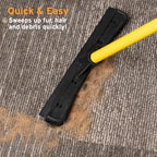 FURemover Original Plus Pet Hair Rubber Broom with Squeegee, with 61" Telescopic Handle for Carpet, Tile and Hardwood