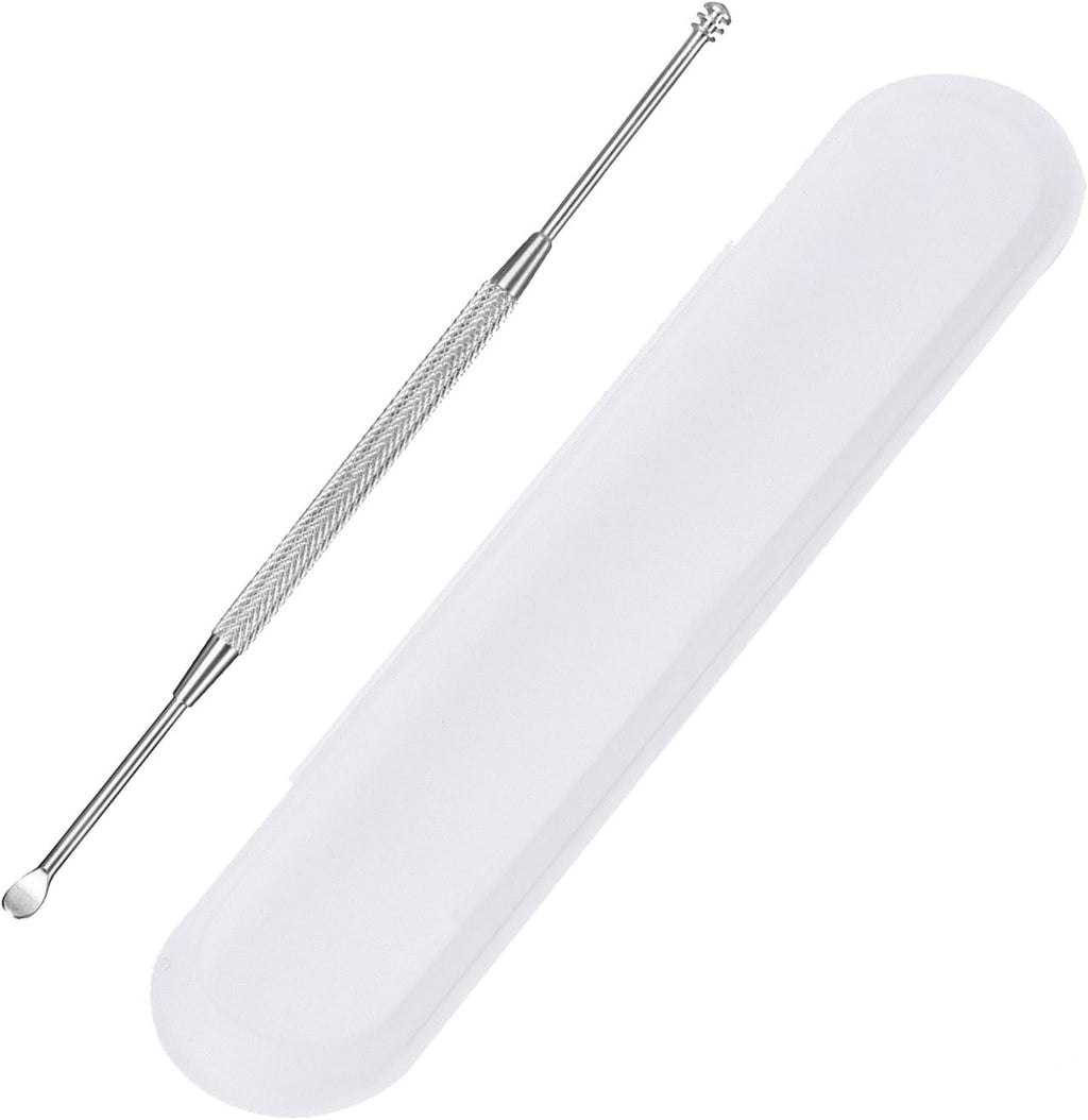 Steel Ear Pick Earwax Remover Spoon Ear Scraper Scratcher Ear Cleaner with Storage Box, 304 Stainless