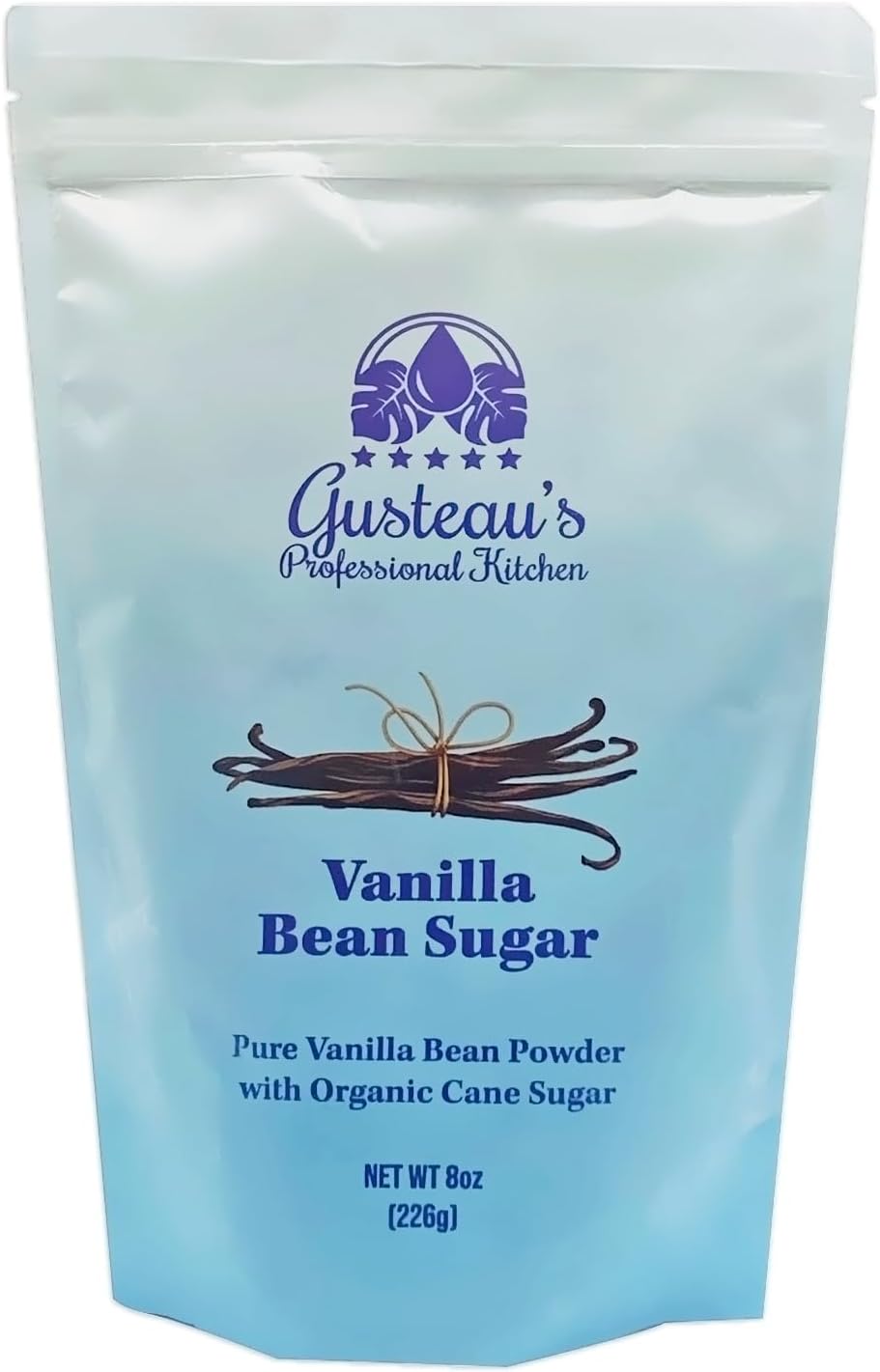 Gusteau's - Vanilla Bean Sugar Powder, (8 oz) 226g, Pure Vanilla with Organic Cane Sugar