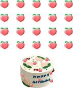 25 PCS Peach Cupcake Toppers Mini Pink Peach Cupcake Picks Sweet Fruit Baby Shower Birthday Wedding Party Baby Shower Summer Garden Party Decoration Supplies (white)