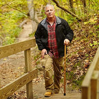 Brazos Handcrafted Wood Walking Cane, Twisted Oak, Traditional Style Handle, for Men & Women, Made in The USA, 37"