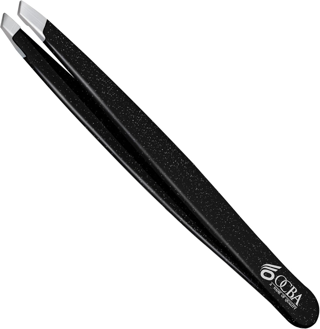 1 Pcs Tweezers for Facial Hair Women & Men for Precise Grooming of Eyebrows - Professional Stainless Steel Black Color Coated Eyebrow Tweezers for Ingrown Hair on Nose Ear (1 Pack Black)