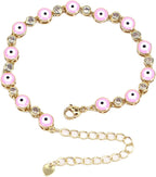 Gold Bracelets for Women Evil Eye Dainty Bracelet Adjustable Turkish Blue Pink Red Evil Eye Protection Bracelet Jewelry