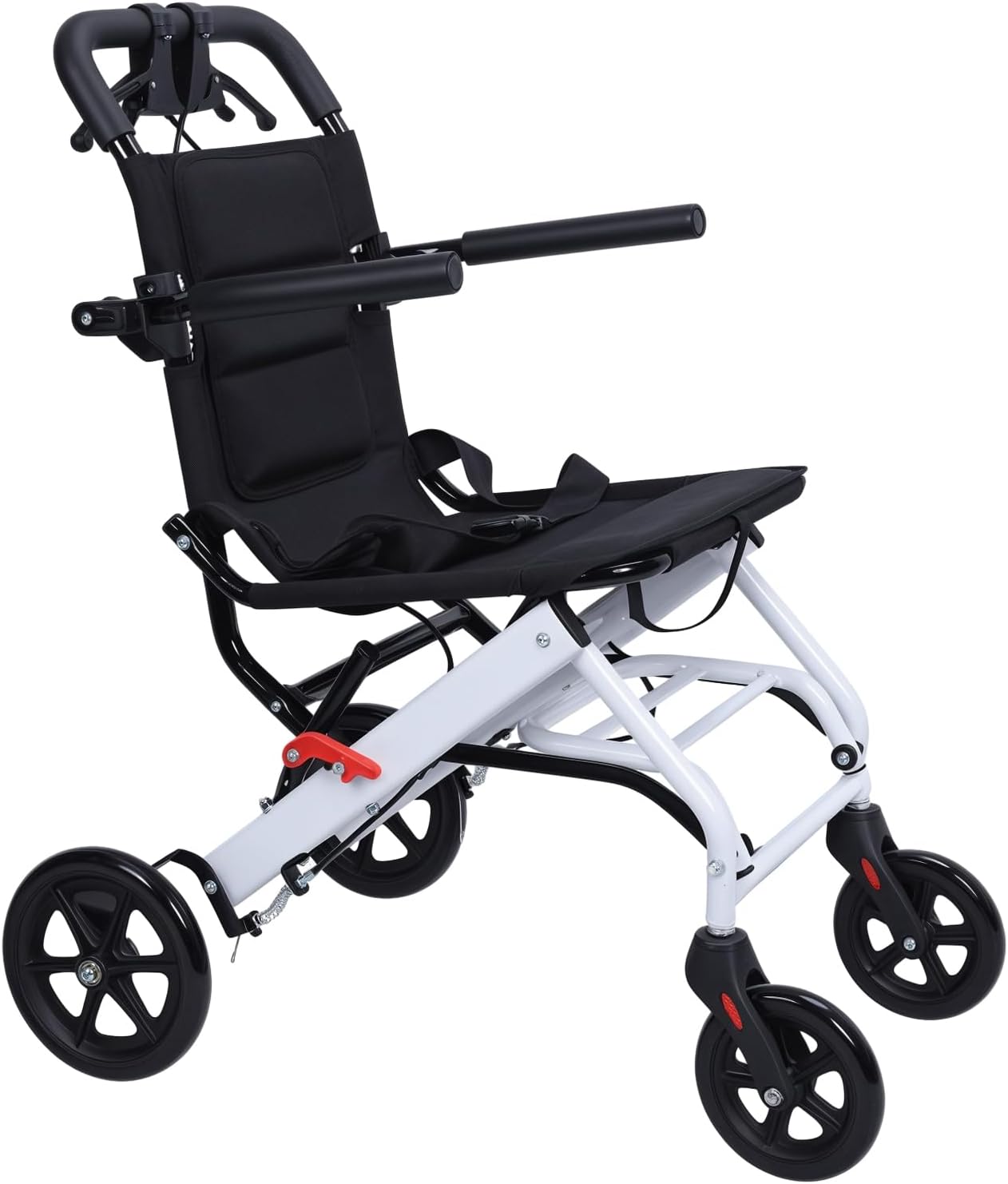 Ultra-Lightweight 13.66lbs Foldable Transport Wheelchair for Seniors Portable Aluminum Travel Wheelchair Support 180lbs Easy Travel Light Weight,Folding Collapsible,Fast Arrival A