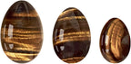 3 Pcs Undrilled Natural Rose Quartz Yoni Egg Massage Egg Set Obsidian Crystal Mineral Ball Kegel Exercise Tiger Eye Jade Egg,Tiger Eye Eggs