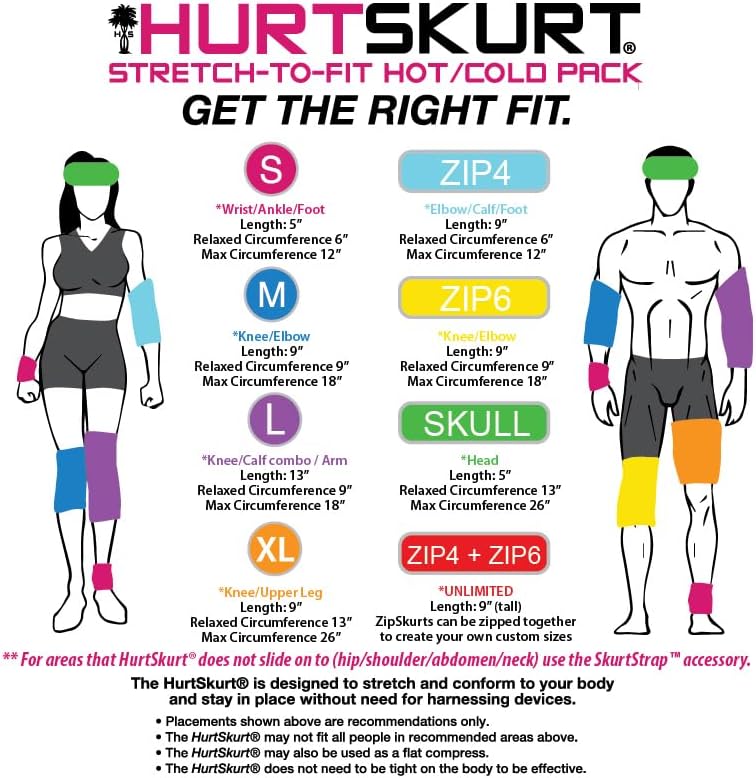 HurtSkurt® Premium Ice Therapy Sleeve – Turtle Bay Medium – Stretch-Fit Wearable Cold Compression Wrap for Knee, Leg, Elbow & Ankle Recovery