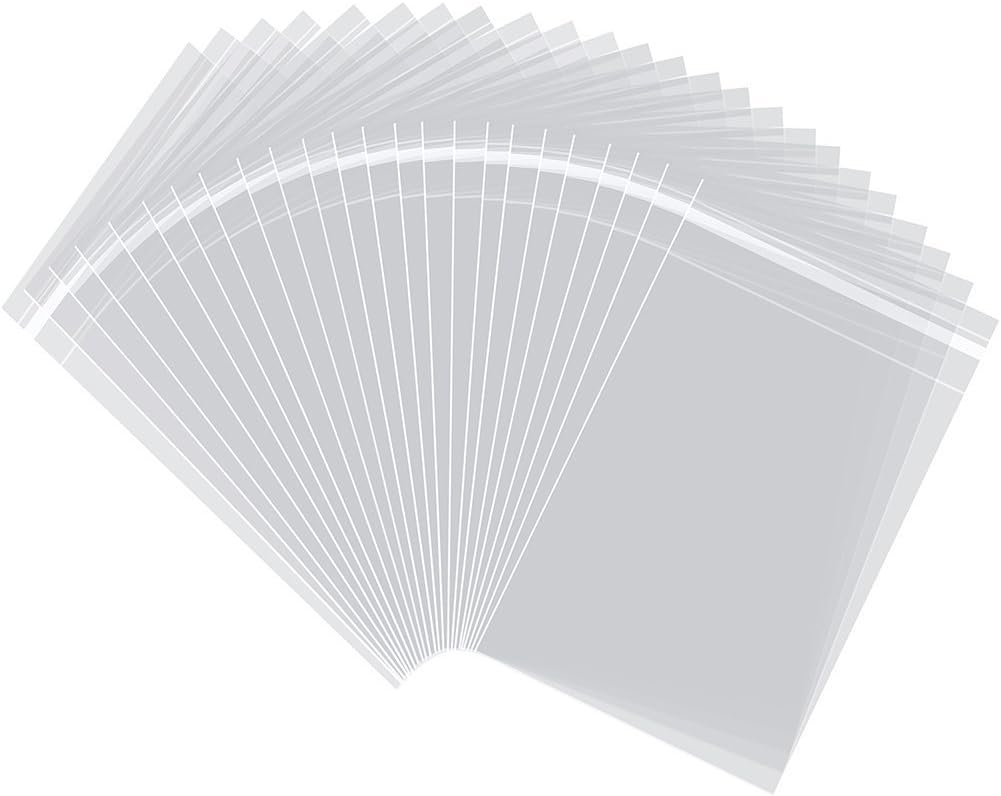 AIRSUNNY 200 Pcs 5-1/2" x 7-1/4" Clear Resealable Cello/Cellophane Bags Good for Bakery, Candle, Soap, Cookie Poly Bags