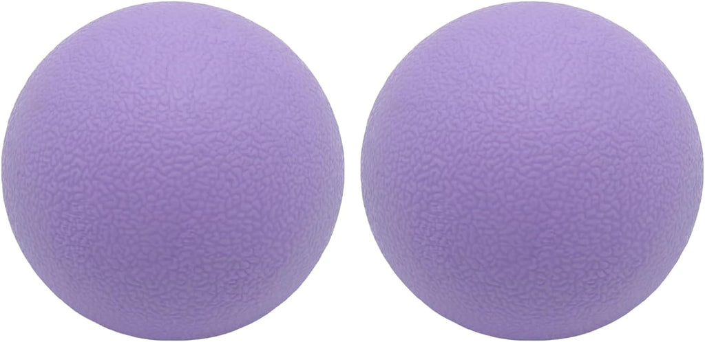 Hard Lacrosse Ball Massage Ball Therapy. Firm Trigger Point Massager Tool for Deep Tissue Yoga Physiotherapy Myofascial Release Muscle Relax Plantar Fasciitis Pain Relief (2 Pack) (Purple)
