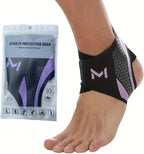 Ankle Brace for Sprained Ankle Plantar Fasciitis & Sports Breathable Compression Support for Basketball Volleyball Running Adjustable Stabilizer for Men & Women Fits Left or Right Foot (Purple-1Pack)