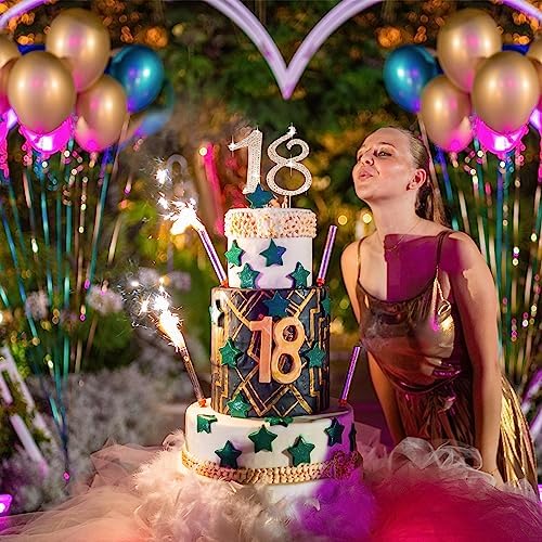 Birthday Cake Topper Number, Bling Gold Rhinestone Large Number 0-9 Happy Birthday Cake Topper for Birthday Anniversary Party Decoration, 8