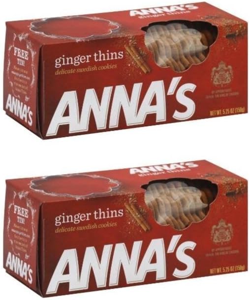 Anna's Swedish Thins Ginger, Cookies 5.25 Oz (Pack of 2)