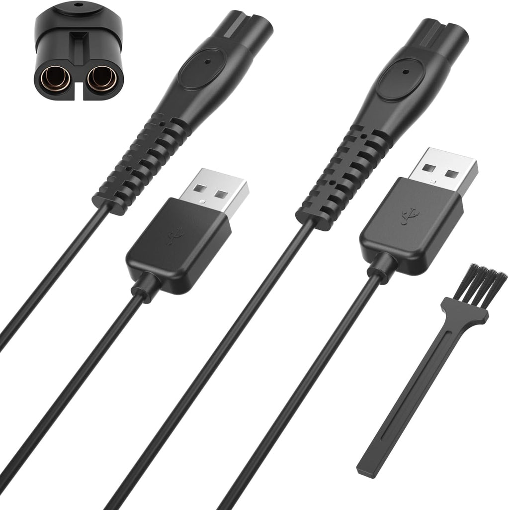 5V USB Charger Cord Compatible with Philips Norelco OneBlade 360 QP2724 QP2834 QP1924 QP4631 QP4530 QP1324 QP6552, Multigroom Series MG5910 MG7910 Electric Shaver Charger Cable [2-Pack, 3.3ft]