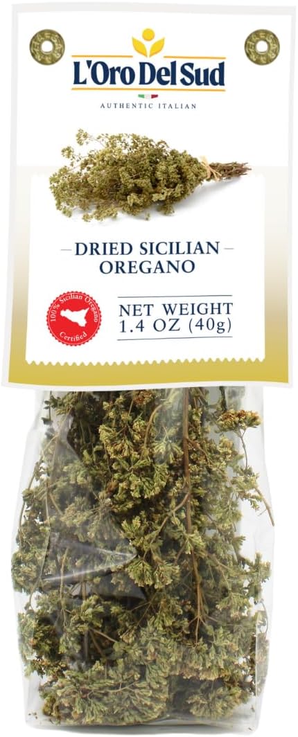 Oregano, Dried Sicilian Oregano on the Stem, Product of Italy, 1.4 oz (40 g), All Natural, Non-GMO, Product of Italy, L'Oro del Sud