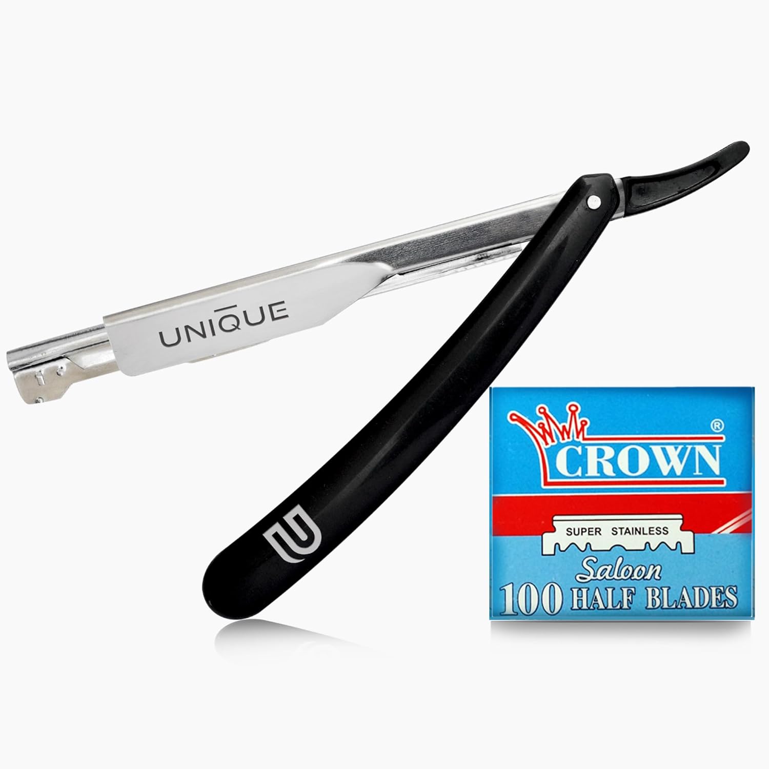BARBER CUT THROAT SALON STRAIGHT RAZOR SHAVETTE RASOI RASOIRS +10 BLADES