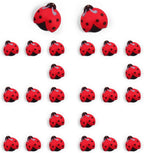 Edible Ladybug Cupcake Toppers 32pcs, Ladybug Icing Decorations for Cakes, Cupcakes, Ice Cream, Cookies, and Macarons