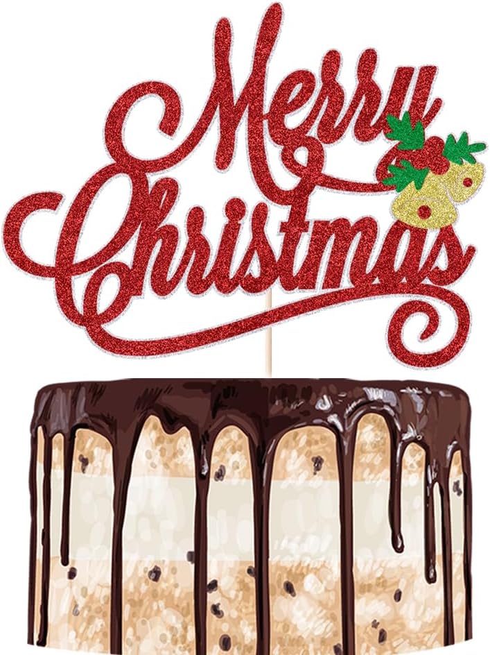Merry Christmas Cake Topper Christmas Theme Baby Shower Happy New Year Party Cake Decor