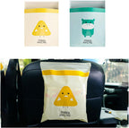 Augeny 30PCS Easy Stick-On Disposable Car Trash Bags, Self -Adhesive Waterproof Car Garbage Bags, Portable Leak Proof Vomit Bags Suitable for Car, Bedroom, Office, Kitchen (Yellow & Cyan)