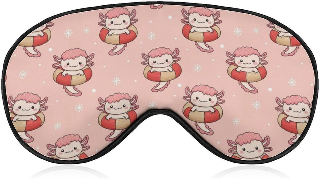 Sleep Mask,Blackout Eye Mask for Sleeping,Cute Axolotl Night Blindfold for Men Women