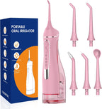 Water flossers for Teeth Pick, Portable Oral Irrigator Dental with 4 Modes 5 Jet Tips, IPX7 Rechargeable Water Tooth Flosser for Braces Sensitive Gum Care，300ml Tank for Home Travel Use