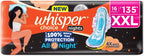 Whisper Ultra Overnight Sanitary Pad For Women With Wings - Xxl Plus, 16 Pads