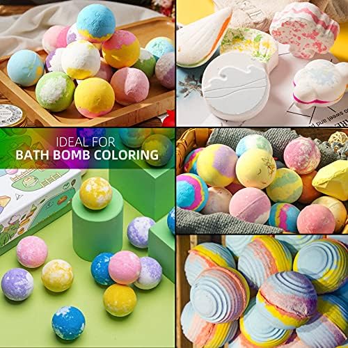 20 Colors Bath Bomb Soap Dye - Wayin Food Grade Skin Safe Liquid Based Colorant, Vibrant Concentrated Neon Soap Coloring for Soap Making DIY Bath Bomb Kit Bath Salt Crafting Slime Clay