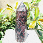 AtkitS Natural Garnet Crystal Obelisk Quartz Crystal Wand Point Healing Stones Tower Natural Quartz Crystals (Size : 100-200g)