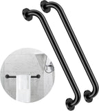 2 Pack 24 Inch Matte Black Shower Grab Bar - 1.5" Diameter, ZUEXT Stainless Steel Bathroom Grab Bar Handle, Bath Balance Bar,Safety Hand Rail Support, Handicap Injury Elderly Senior Assist Bath Handle