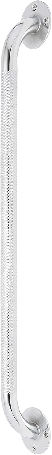 Medline Knurled Chrome 24” Grab Bar for Shower & Bathtub, Independence & Ease of Movement — for Elderly, Handicapped or Seniors, 300 lb. Capacity, 1 Bar