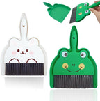 2Pcs Mini Broom and Dustpan Set,Each Set Comes with A Broom and A Dustpan Ldeal for Tight Spaces in Desk Boxes