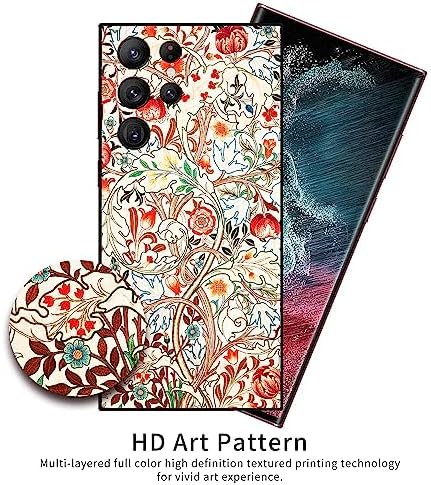 Berkin Arts Compatible with Samsung Galaxy S24 Ultra 5G Case Art Silicone Phone Case Pink Intricate Ornamental Flourishes (Acanthus by William Morris)