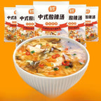 Freeze-dried vegetable soup,Hot and sour soup,Healthy nutrition breakfast,Fresh Mushrooms wakame,Instant Meals,Side dishes,Vegan,miso soup,Chinese snack gif (Hot and sour soup,24packs)