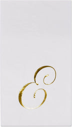 Gift Boutique 100 Gold Letter E Monogram Guest, Disposable Paper Pack Elegant Metallic Golden Foil Dinner Hand Napkin for Bathroom Wedding Holiday Birthday Party Baby Shower Decorative Towels