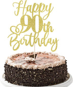 Glitter Happy 90th Birthday Cake Topper,Cheers to 90 Years,90th Anniversary Cake Topper、 men and women 90 years old happy birthday Party Decoration