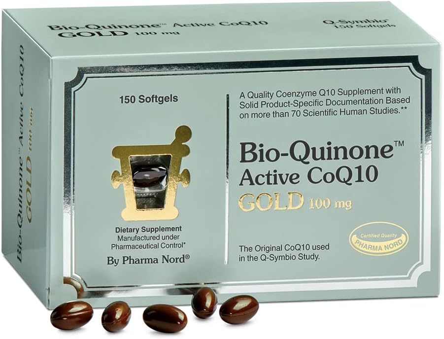 Pharma Nord Bio-Quinone Gold Coenzyme Q10 100mg | The Original CoQ10 | High Absorption, Backed by Research | Essential Antioxidant for Energy, Heart Health and Fertility Support* | 150 Softgels