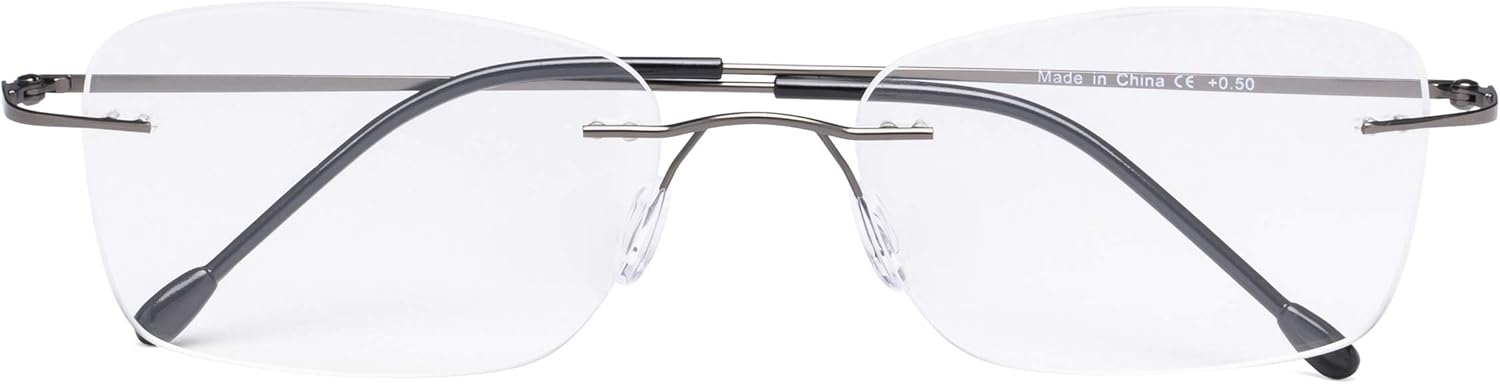CessBlu Rimless Reading Glasses Design Readers for Women Men