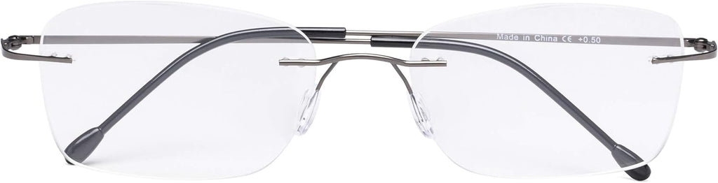CessBlu Rimless Reading Glasses Design Readers for Women Men