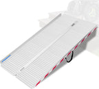 Ruedamann 6FT x 33.5" Extra Wide Electric Scooter ramp Wheelchair ramp for Doorways, Lightweight with Handle 800Lbs, Non-Slip Foldable Threshold Ramp for Heavy Wheelchair for Curb, Steps and Stairs