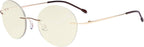 Eyekepper Frameless Progressive Glasses Multifocus Readers Blue light Filter Round Retro Reading Eyeglasses Men Women