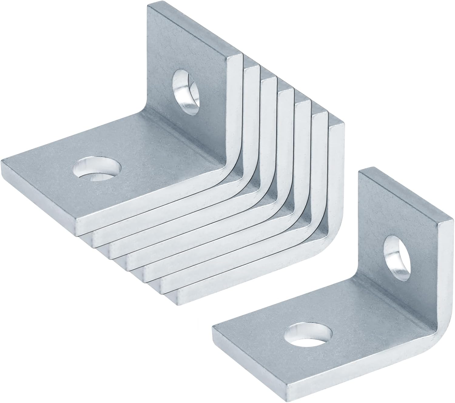 heneng 8 Pcs 2 Hole Cross Corner Angle Bracket for 1-5/8" Strut Channel, 90 Degree Fitting Strut Connector, 1/4" Thick