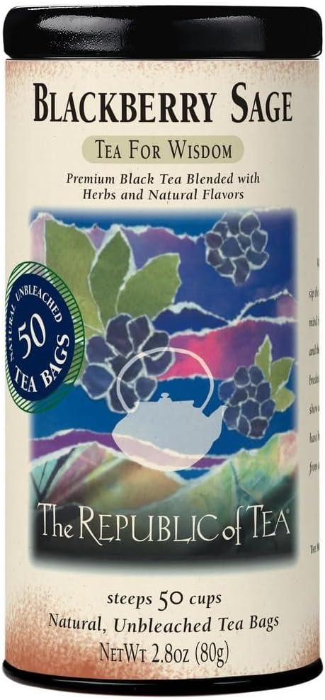 The Republic of Tea - Blackberry Sage Black Tea | 50 Tea Bags, Gourmet Black Tea