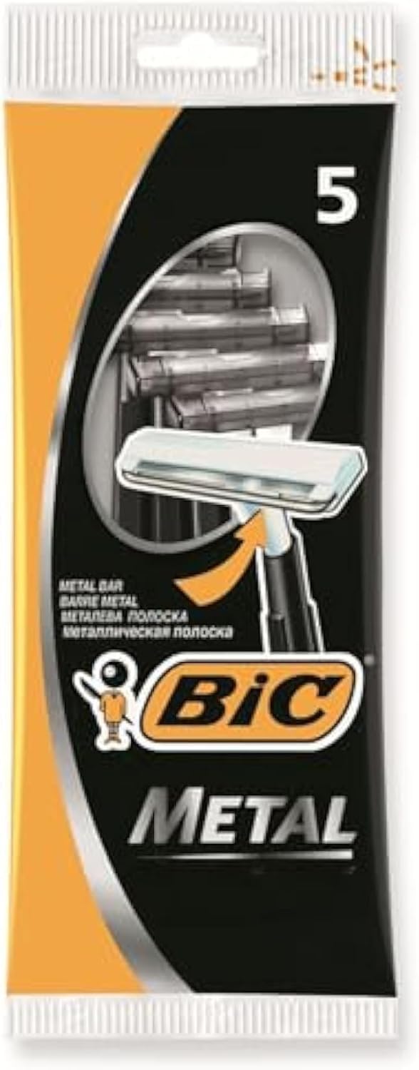 Bic Metal Men's Disposable Shaving Razors, 5-Count x 1 Pack