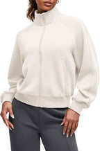 G4Free Smoofit Modal Soft Women's Zip Up Jackets Loose Fit Mock Neck Casual Tops with Pockets