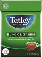 Tetley Teabags, Black and Green, 72 Teabags (Packaging may vary)